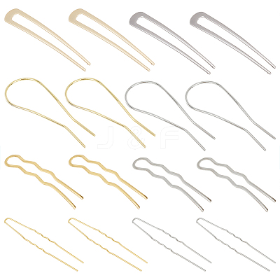 16Pcs 8 Style Iron & Alloy Hair Pins Clips & Hair Fork OHAR-CP0001-05-1