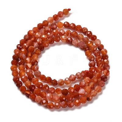 Natural South Red Agate Beads Strands G-Z074-A02-01B-1