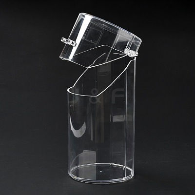 Flip Cover Column Plastic Pen Holder MRMJ-E010-03-1