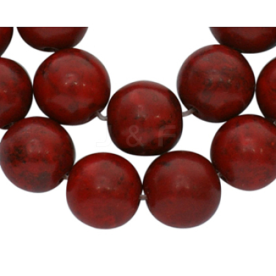 Synthetical Howlite Beads Strands G609-6mm-1
