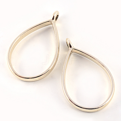 Rack Plating Alloy Teardrop Open Back Bezel Pendants PALLOY-S047-29E-FF-1