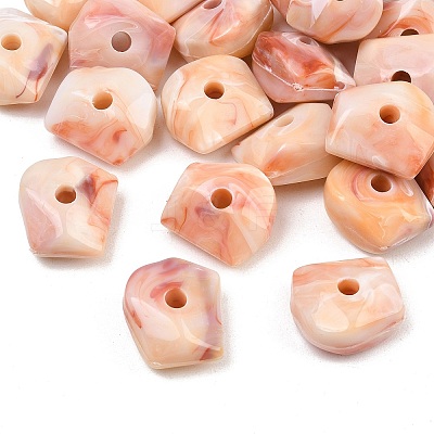 Two Tone Opaque Acrylic Imitation Gemstone Beads OACR-T033-08A-1
