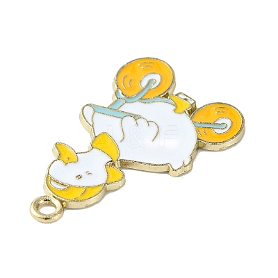 Light Gold Tone Alloy Enamel Pendants ENAM-C013-01C-1