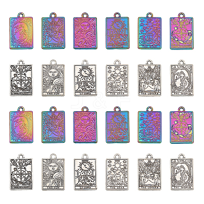24Pcs 12 Style Rack Plating Alloy Pendants FIND-CA0006-69-1