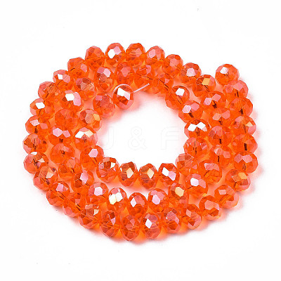 Electroplate Glass Beads Strands X-EGLA-A034-T8mm-B22-1