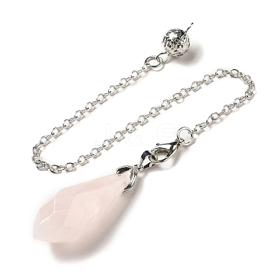 Natural Rose Quartz Dowsing Pendulum Big Pendants G-H286-03P-03-1