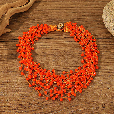Bohemian Style Glass Bead Multi-layer Necklaces for Daily Wear and Gifting BA8447-2-1