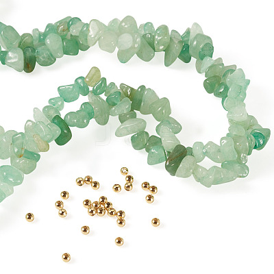 1 Strand Natural Green Aventurine Chip Beads Strands G-TAD0001-02A-1