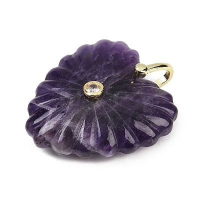 Natural Amethyst Carved Pendants G-C276-01G-03-1