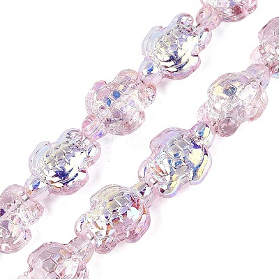 Electroplate Transparent Glass Beads Strands EGLA-N055-04A-03-1