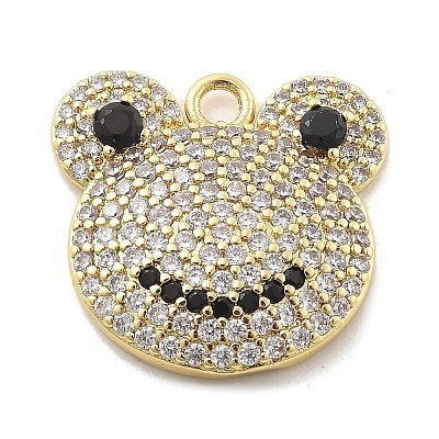 Brass Micro Pave Cubic Zirconia Pendants KK-L228-15G-1