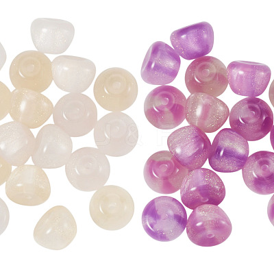 20Pcs 2 Colors Resin UV Reactive Beads RESI-TA0005-68-1