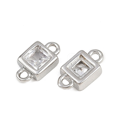 Brass Pave Clear Cubic Zirconia Connector Charms KK-A269-25P-1