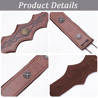PU Leather & Alloy Headbands Hair Accessories for Women Girls OHAR-WH20009-02C-01-1