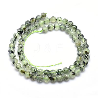 Natural Prehnite Beads Strands G-K224-03-6mm-1