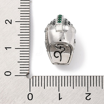 Helmet Shape Rack Plating Brass with Cubic Zirconia Beads KK-S406-15F-1