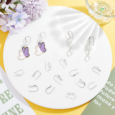 16Pcs Brass Cubic Zirconia Earring Hooks KK-BBC0027-64P-1