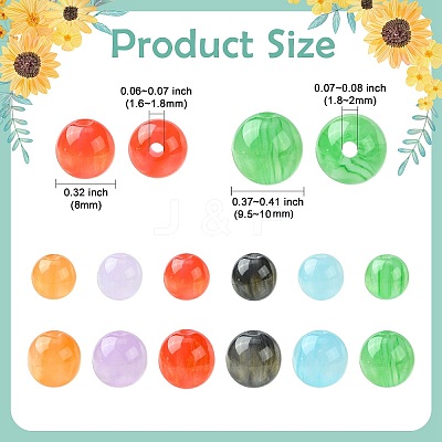 280Pcs 14 Styles Resin Beads RESI-CJ0004-66-1