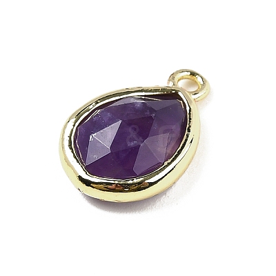 Natural Amethyst Faceted Pendants G-U019-05G-01-1