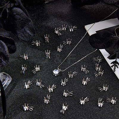 30Pcs 304 Stainless Steel Rhinestone Claw Pendant Settings STAS-BBC0008-35-1