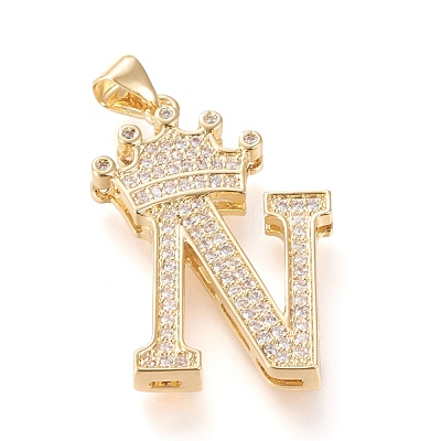 Brass Micro Pave Cubic Zirconia Pendants KK-R138-002N-1