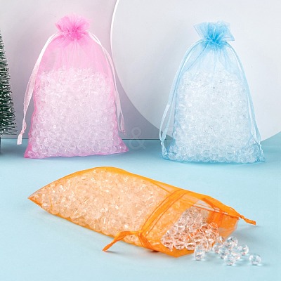 90Pcs 18 Style Organza Bags Jewellery Storage Pouches Wedding Favor Party Mesh Drawstring Gift OP-LS0001-05-1