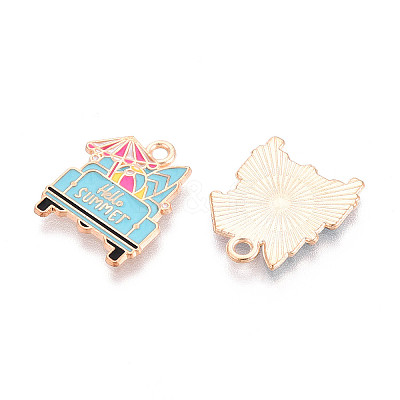 Beach Theme Alloy Enamel Pendants ENAM-T022-33I-1