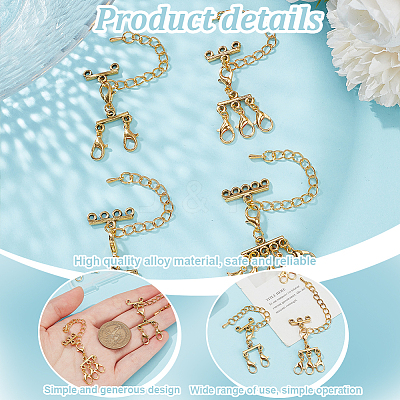 8Pcs 4 Styles Zinc Alloy Lobster Claw Clasps FIND-GO0003-31A-1