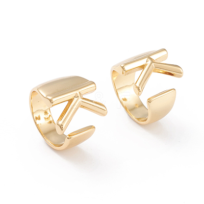 Brass Cuff Rings X-RJEW-L097-06K-1