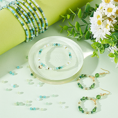 8 Strands Transperant Electroplate Glass Beads Strands GLAA-BBC0001-04E-1