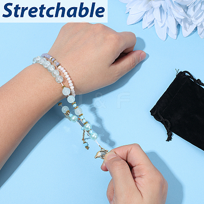 1Bag Plastic & Glass Beaded Stretch Bracelets BJEW-PA0001-10B-1