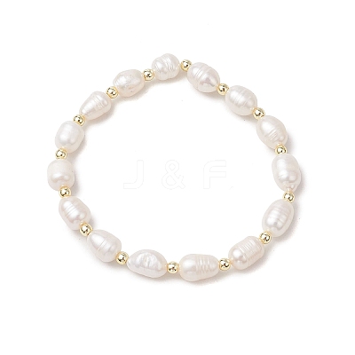 Natural Cultured Freshwater Pearl Beads Stretch Bracelets for Women BJEW-JB11593-1