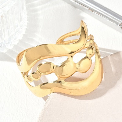 304 Stainless Steel Cuff Bangles for Women SA-CBAEBCF-01G-B-1