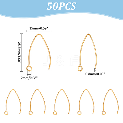 50Pcs Ion Plating(IP) 304 Stainless Steel Earring Hooks STAS-UN0058-58-1