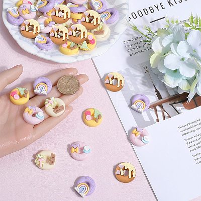 50Pcs 5 Styles Opaque Resin Imitation Food Cabochons RESI-SC0002-94-1