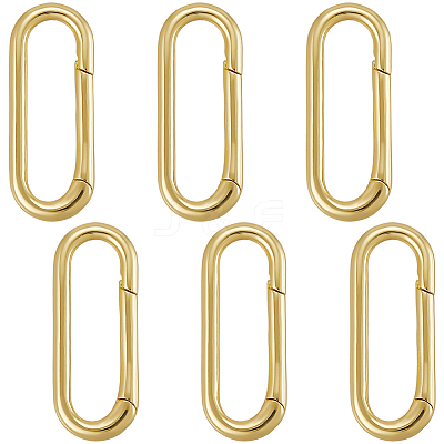 6Pcs Brass Spring Gate Rings KK-SC0006-35-1