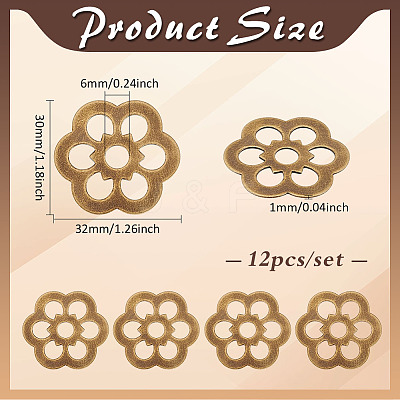 12Pcs Brass Flat Washers KK-PH0013-58AB-1