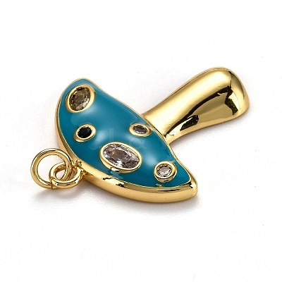 Autumn Theme Real 18K Gold Plated Brass Micro Pave Cubic Zirconia Pendants ZIRC-L100-019A-G-1