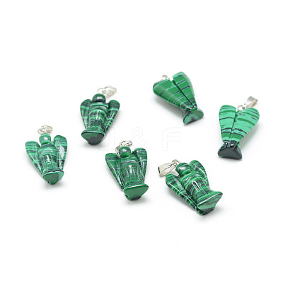 Synthetic Malachite Gemstone Pendants G-T032-13-1