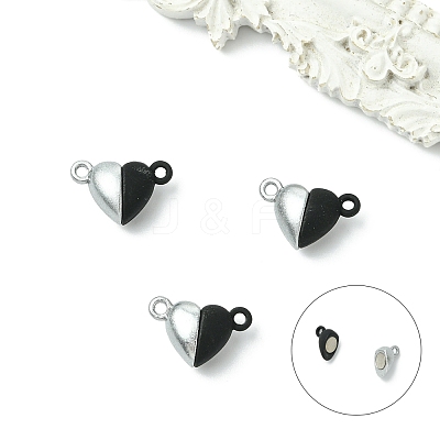 10 Sets Alloy Heart Magnetic Clasps FIND-FS0003-25-1