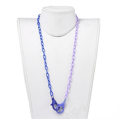 Personalized Two Tone ABS Plastic Cable Chain Necklaces NJEW-JN02825-06-1