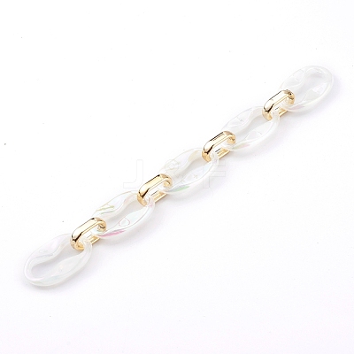 Transparent Acrylic & CCB Plastic Linking Cable Chains AJEW-JB00911-01-1