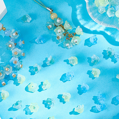 150Pcs 3 Colors Transparent Two Tone Spray Painted Glass Beads GLAA-LT0001-04C-1