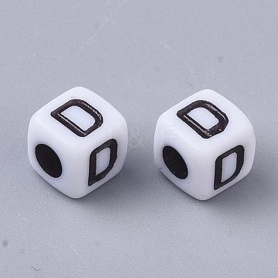 White Opaque Acrylic Beads X-MACR-R869-02D-1