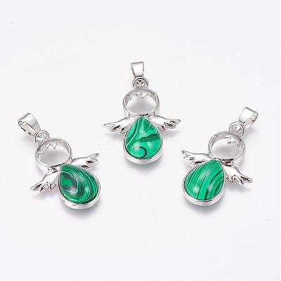 Synthetic Malachite Pendants G-G651-A03-1