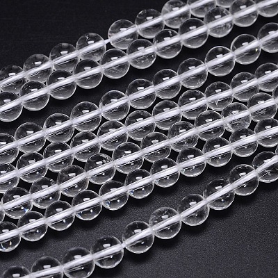 Round Natural Grade AA Quartz Crystal Beads Strands G-H1648-8mm-01N-AA-1