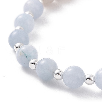 4Pcs 4 Style Natural & Synthetic Mixed Gemstone & 304 Stainless Steel Beaded Stretch Bracelets Set for Women BJEW-JB09116-1