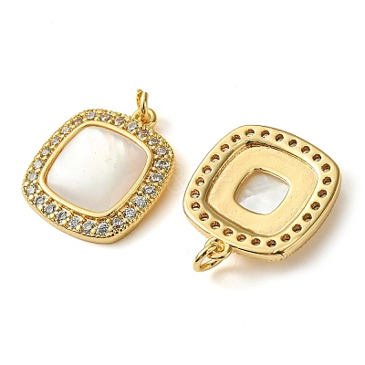 Brass Micro Pave Clear Cubic Zirconia Pendants KK-M277-07B-G-1