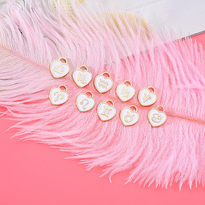 Light Gold Plated Alloy Enamel Pendants ENAM-R055-05A-1