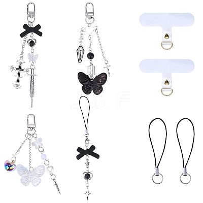 4Pcs Alloy Mobile Strap Sets DIY-SZ0009-99-1